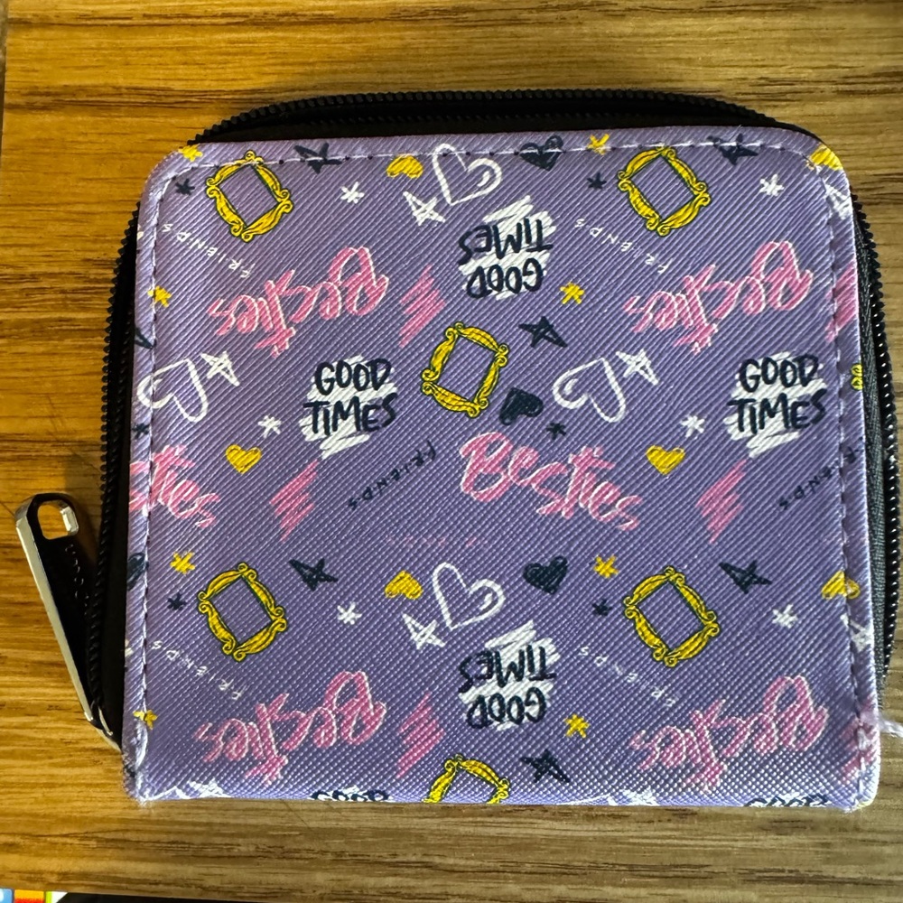 Buckle-Down Friends Purple Wallet with Pink, Yellow and Black Accents